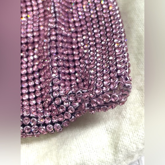 Cult Gaia Nano Hera Rhinestone Mesh SHLDR Bag. Shell Pink. - Picture 9 of 16